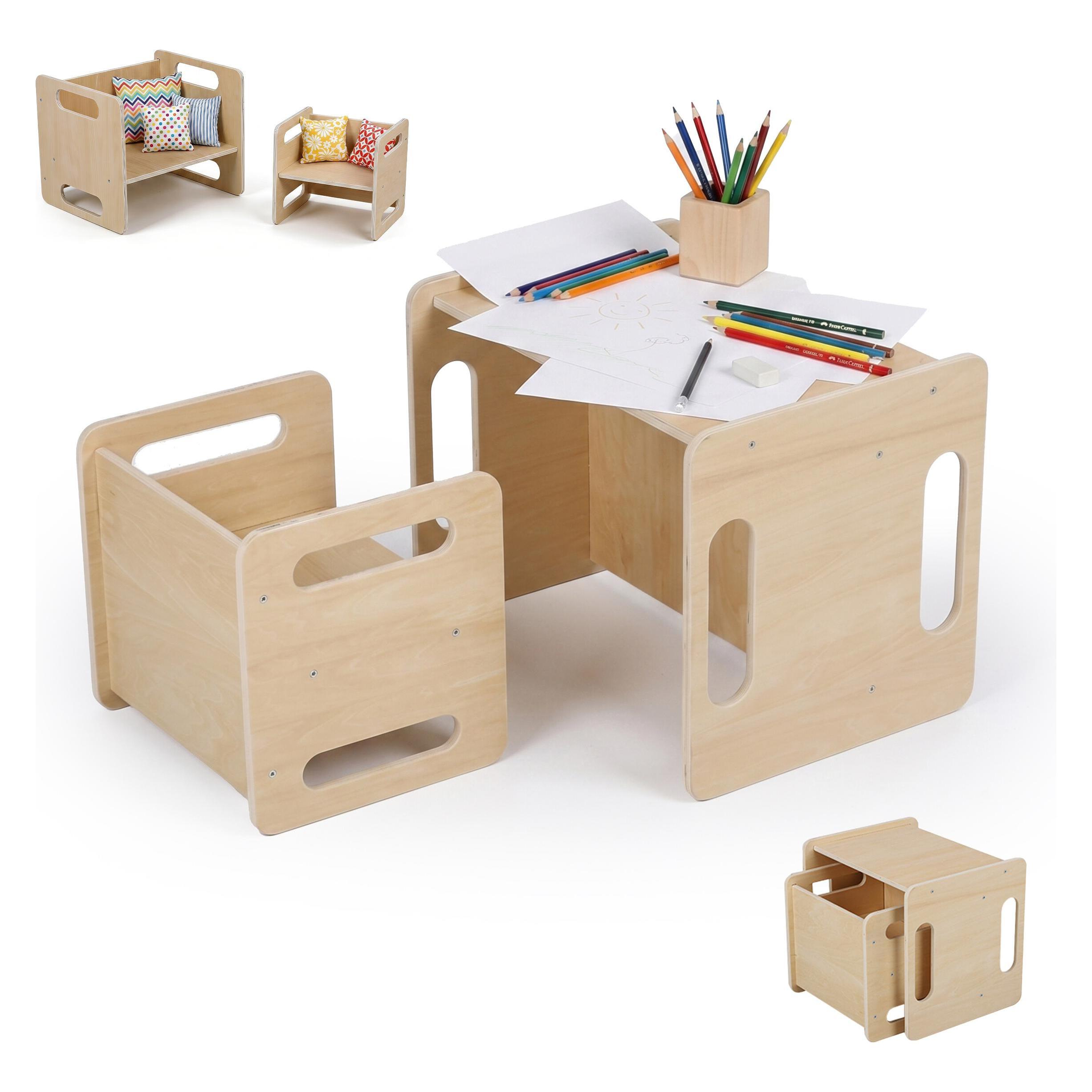Relaxdays, Kinderstoel + Kindertafel, 2-tlg. Kindersitzgruppe (Kinderstoel, Kindertafel)