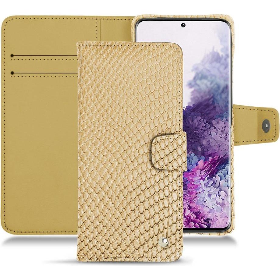 Noreve Lederschutzhülle Wallet (Samsung Galaxy S20+), Smartphone Hülle, Beige