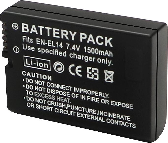 Actual product image Acconic Battery f. Nikon EN-EL14a decoded CoolPix P7000 P7100 P7700 P7800 D5300 (Rechargeable battery)