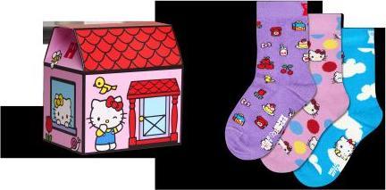 Immagine prodotto Happy Socks Kids Hello Kitty 3-Pack Socks Gift Set (confezione da 3, 24 - 26)