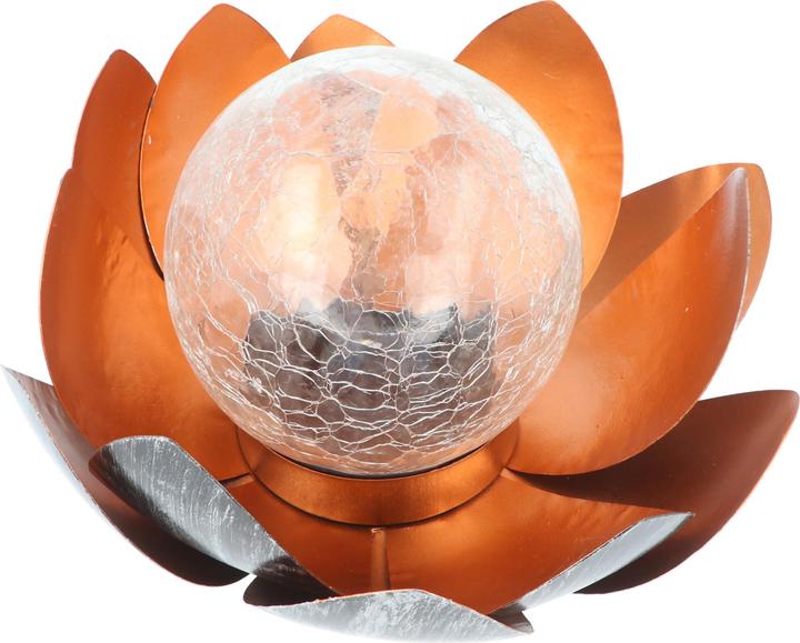 Produktbild EZ Solar Lotusblume Solar LED Gartenlicht mit einer warmweissen LED, Solarpanel und Akku (IP44)
