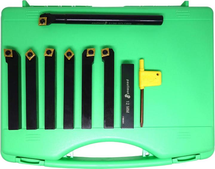 Actual product image Paulimot Turning chisel set with indexable inserts, 12 mm, 7-piece incl. boring bar (12 mm)