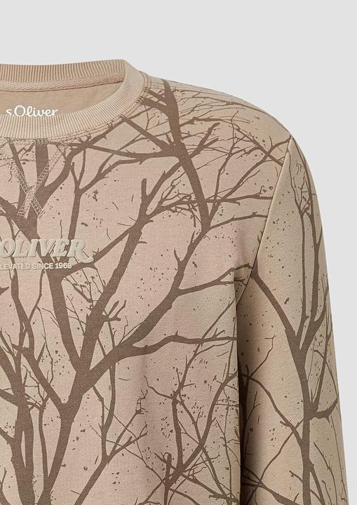 Produktbild s.Oliver Sweatshirt Leichtes Sweatshirt mit All-over-Print und Logo (S)