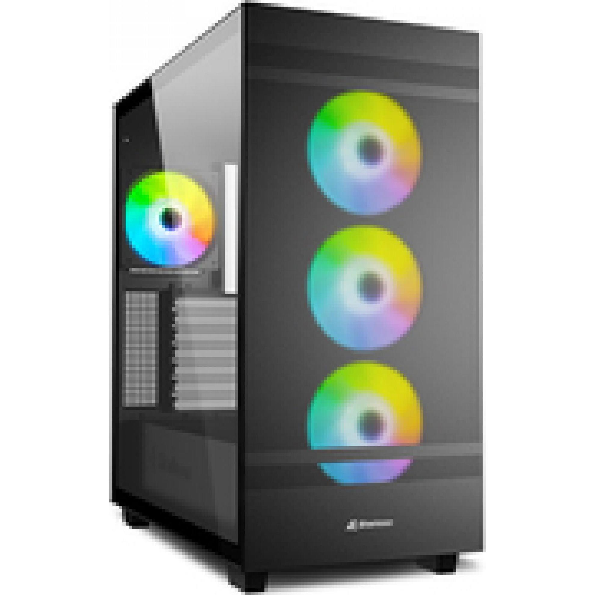 Sharkoon Rebel C50 Black RGB ATX (ATX, mATX, Mini-ITX), PC Gehäuse, Schwarz