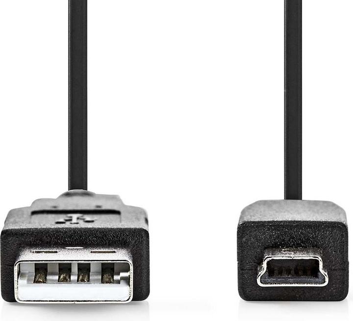 Actual product image Nedis USB cable | USB 2.0 | USB-A male | USB Mini-B 5 pin male | 480 Mbps | Nickel-plated | 3.00 (3 m, USB 2.0)