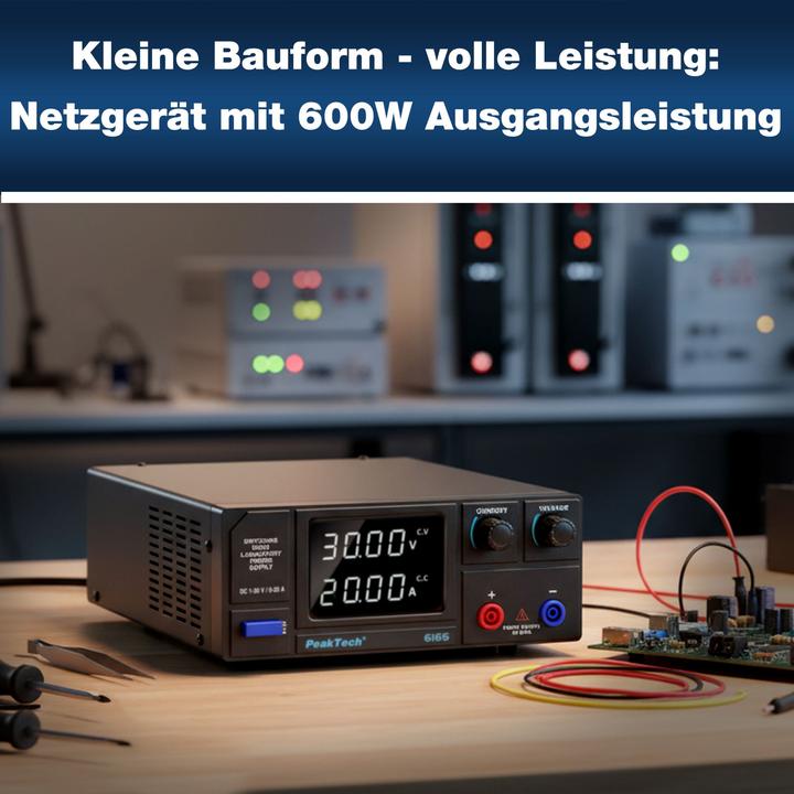 Actual product image Peaktech Labornetzgerät P 6165, 1...30 V, 0...20 A, 600 W