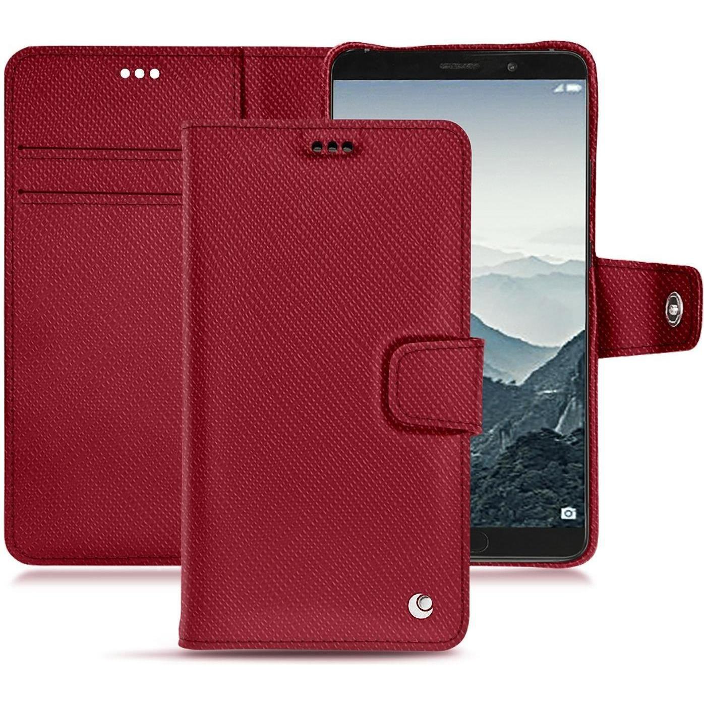 Noreve Lederschutzhülle Wallet (Huawei Mate 10), Smartphone Hülle, Rot