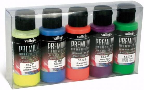 Image du produit AirbrushKing Couleurs Premium Airbrush - Vallejo - Ensemble fluorescent