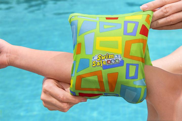 Actual product image Bestway Swim Safe ABC AquaStar Fabric Inflatable Wristband Floaties M/L, Swim armbands, Boy/Girl, Fabr