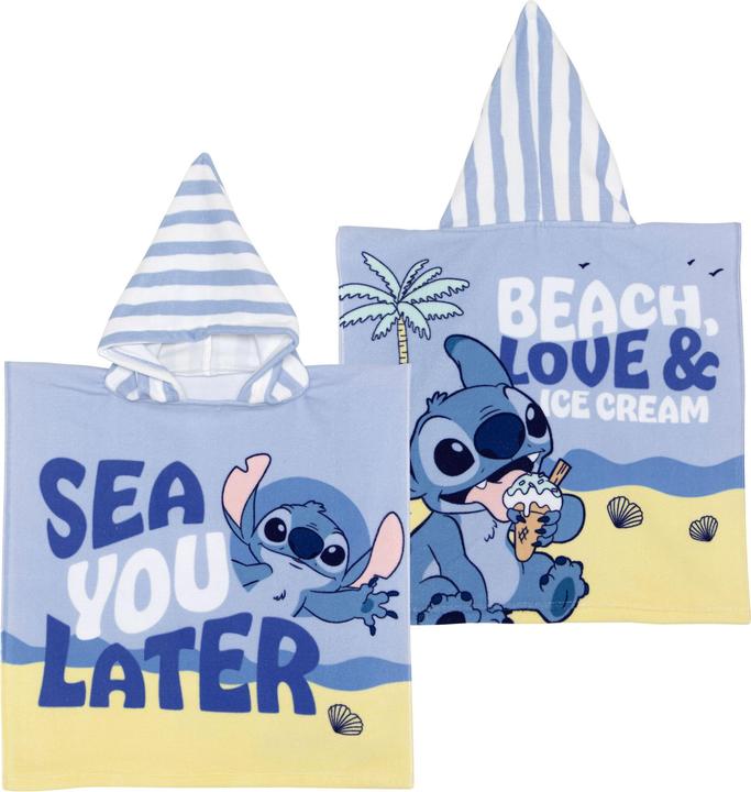 Handtuch-Poncho-Stich am Strand