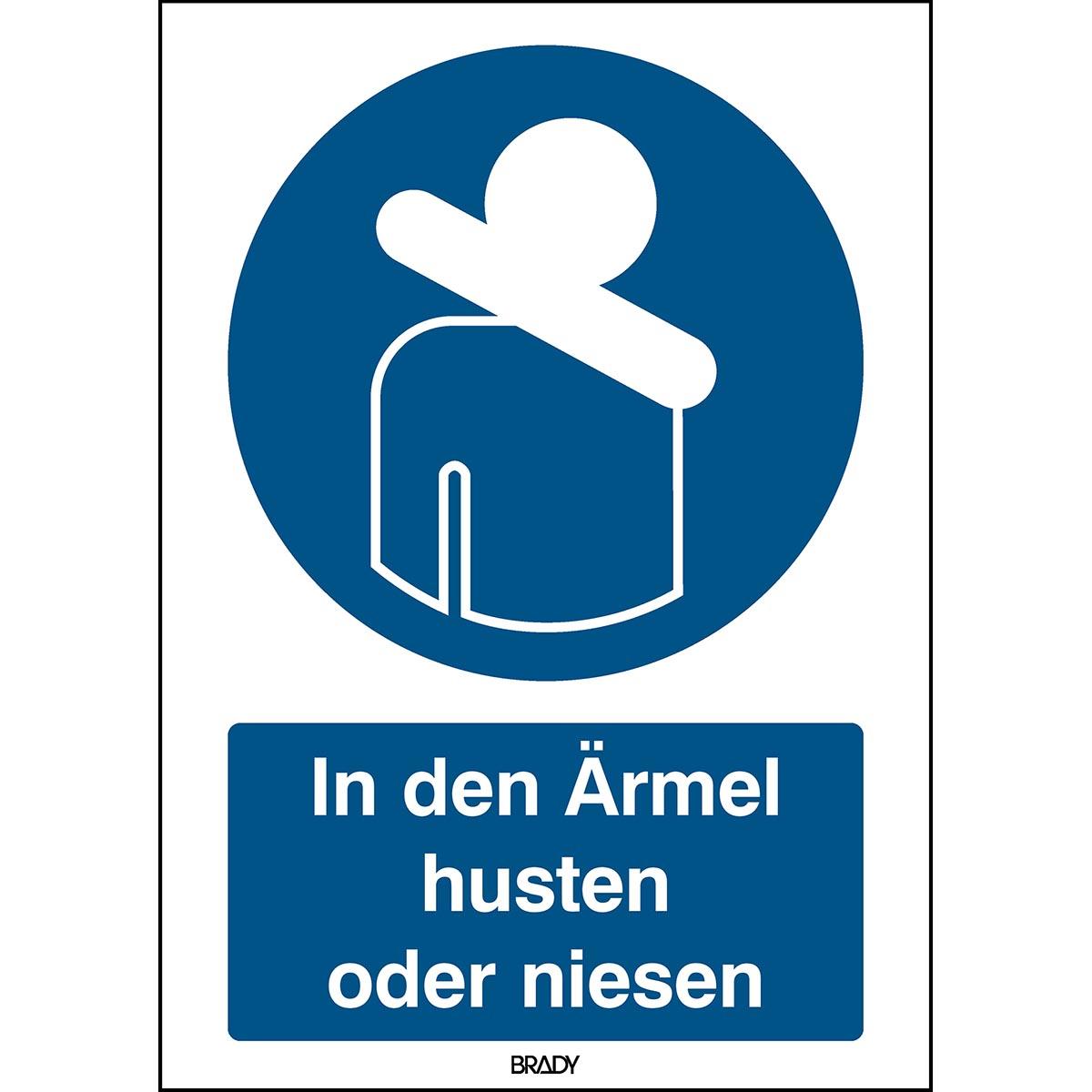 Brady Sicherheitsschild - Husten oder niesen Sie in Ihre Armbeuge (307151)