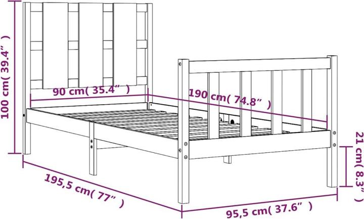 Produktbild vidaXL Nitzana (90 x 190 cm)