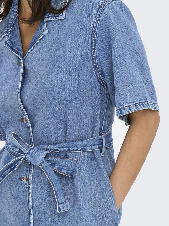 Immagine prodotto Only Normal geschnitten V-Ausschnitt Kastige Ärmel Kurzes Kleid Jeanskleid (L)