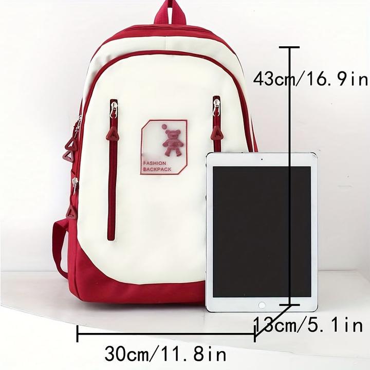 Actual product image Only-Bags.Store 4-piece bag set in contrasting colours, rucksack + shoulder bag + clutch + pencil case