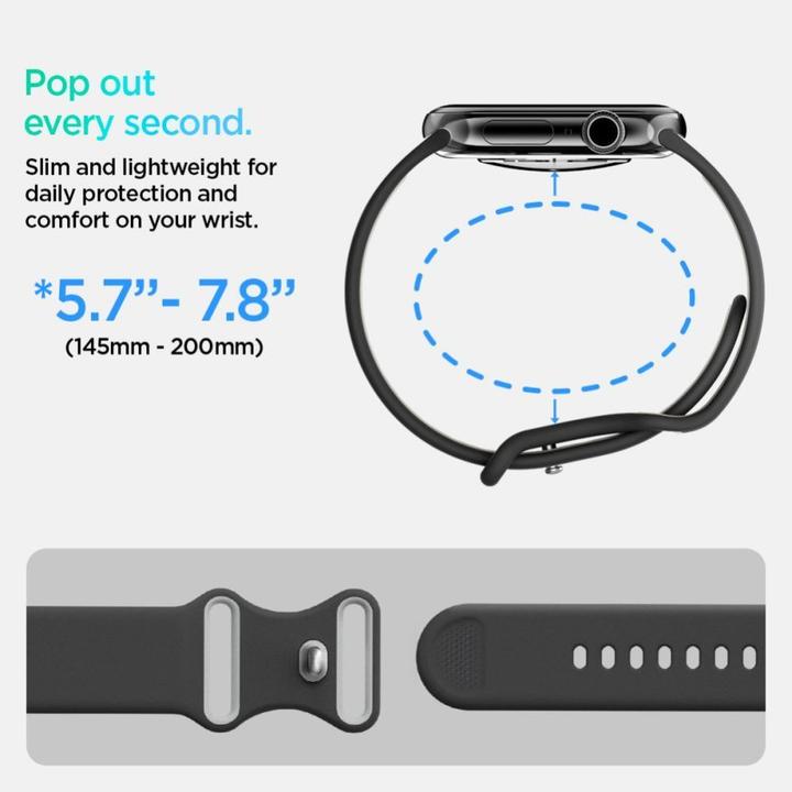 Produktbild Spigen Band Nano Pop for Apple Watch 6/7/8/9/10/SE/Ultra 1/Ultra 2 (44/45/46/49 mm) black (Plastic, Silicon, Silicone)