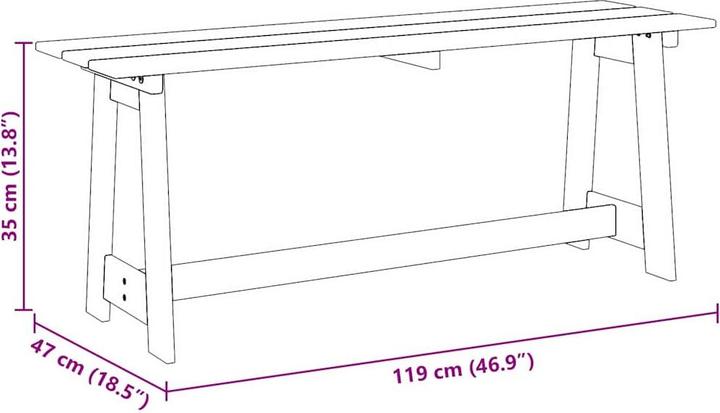 Actual product image vidaXL Garden bench