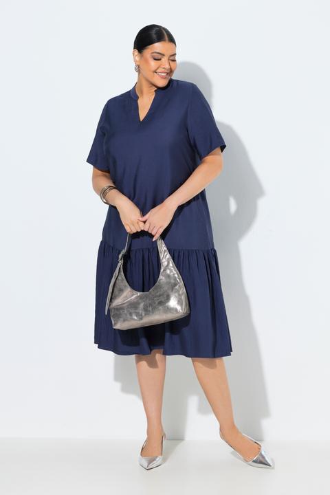 Actual product image Ulla Popken Flounce Panel Short Sleeve Dress (62)