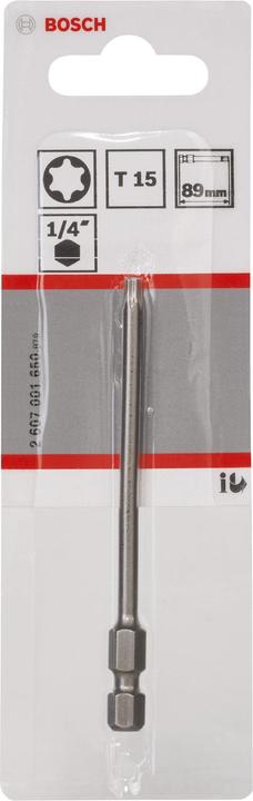 Actual product image Bosch Professional Zubehör Screwdriver bit extra-hard T15, 89 mm, pack of 1 (T 15)
