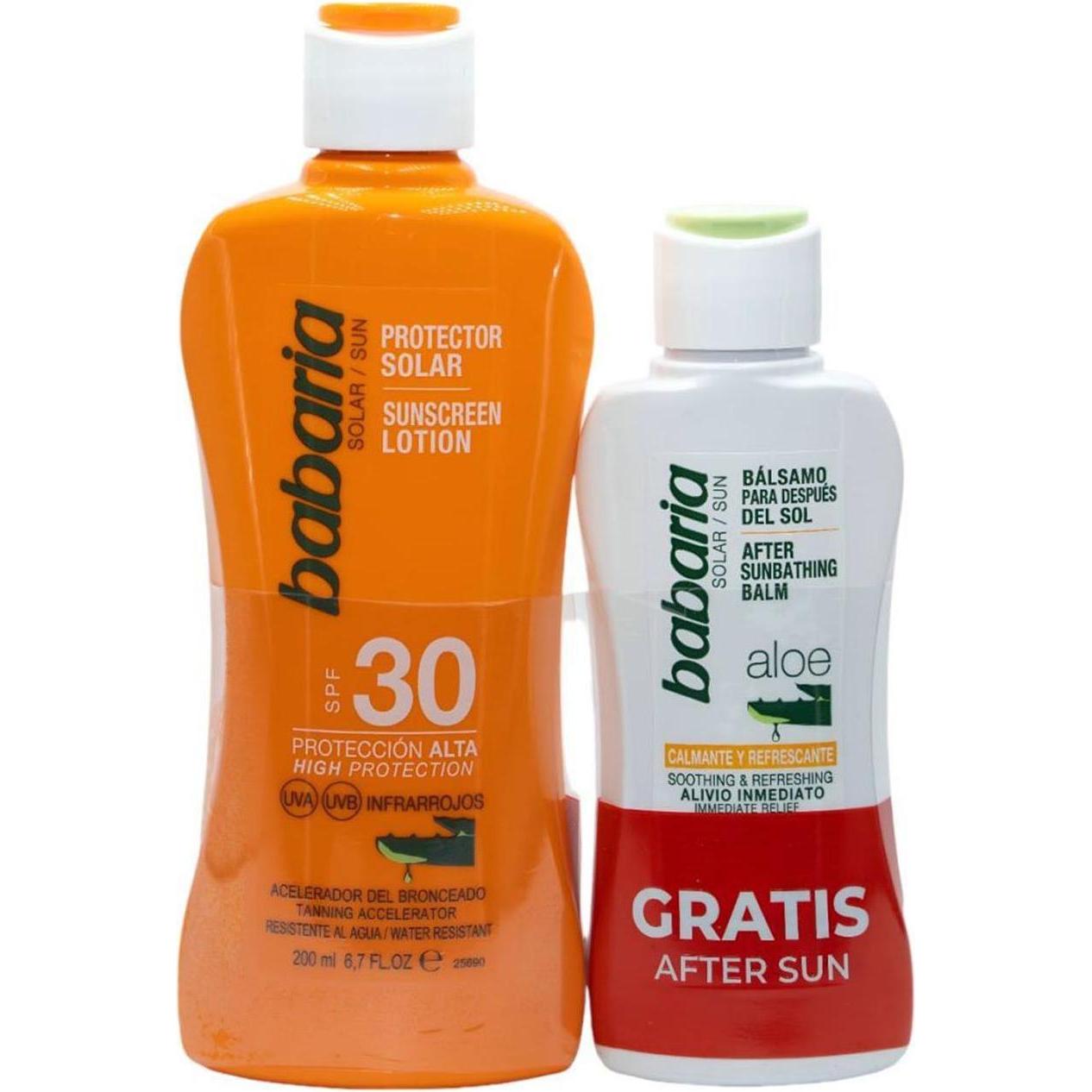 Babaria, Crema solare, SOL. LECHE PROTECTOR ALOE F30 200 ML + DOPOSOLE 100 ML (SPF 30, 200 ml)