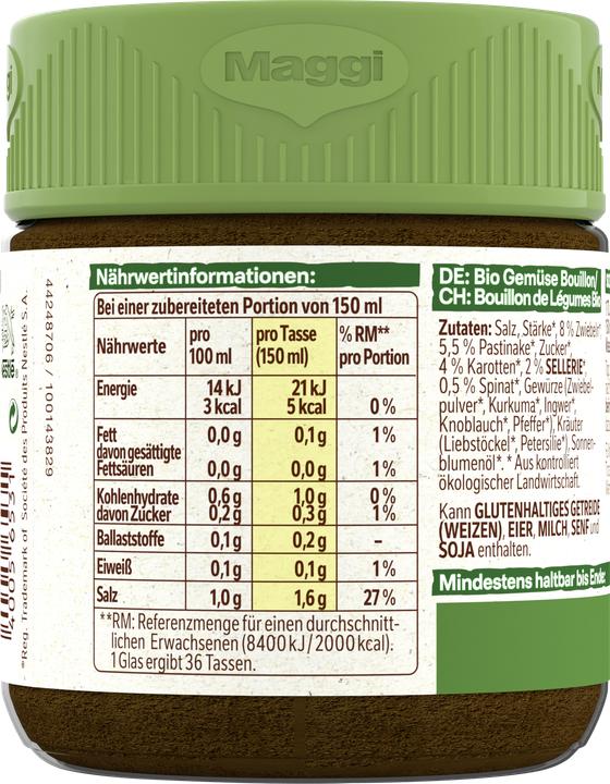 Produktbild Maggi Bio Gemüse Bouillon im Glas, Ergibt 5,5 L (5500 ml)