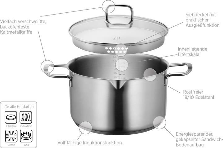 Productafbeelding Mäser Sanvito (24 cm, Steelpan, Roestvrij staal)