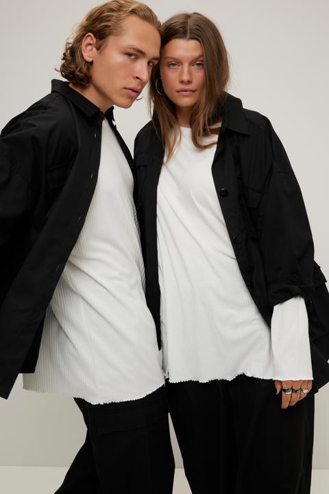 Produktbild Studio Untold Hemdjacke, oversized, Utility-Style, Hemdkragen, 4 Taschen, Langarm, Unisex (S)