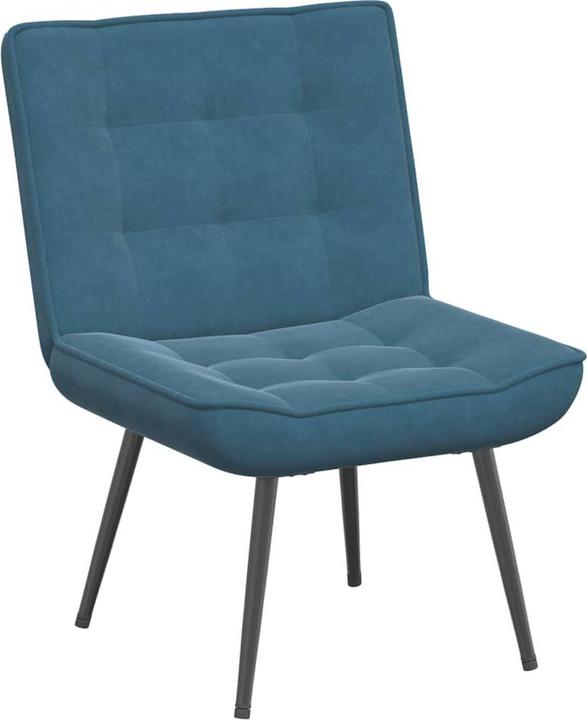 Produktbild vidaXL Relaxsessel mit Hocker Blau Samt Sessel Sessel mit Hocker
