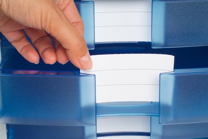 Produktbild Han Schubladenbox IMPULS, 4 Schübe, Gehäuse: lichtgrau Schubladen: blau, aus Polystyrol, auswechselbare (C4)