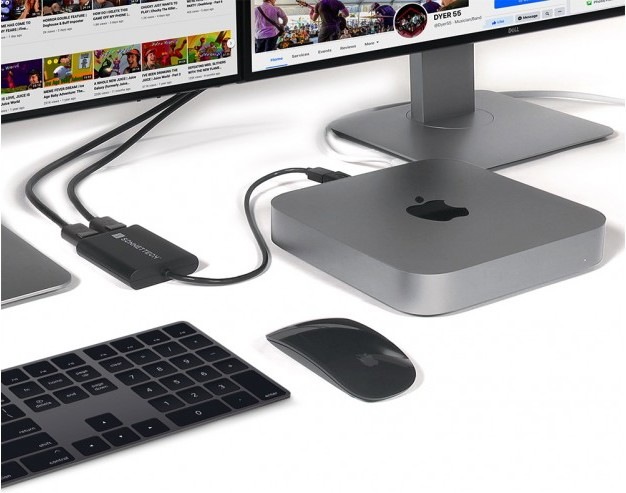 Produktbild Sonnet Dual 4K 60Hz DisplayPort Adapter for M1 Thunderbolt Macs *New (USB-A, 30 cm)
