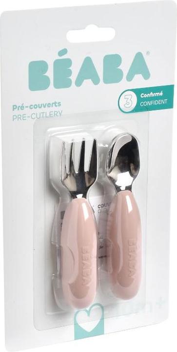 Actual product image Beaba Edelstahllernset (Gabel+Löffel) altrosa