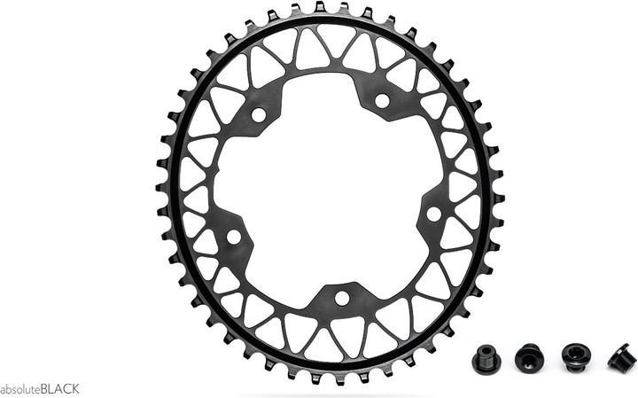 Image du produit AbsoluteBLACK aBLACK Cyclocross OVAL GRAVEL 1x 110BCD 5 holes 44-48 BLACK NOIR (48)