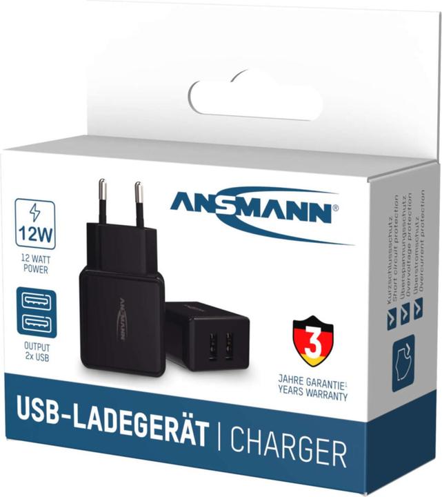 Actual product image Ansmann Home Charger HC212 (12 W, 2 ports)