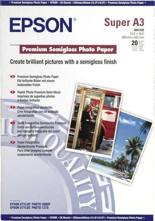 Actual product image Epson Premium Semigloss (250 g/m², A3+, 20 x)