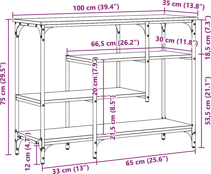 Image du produit vidaXL Konsolentisch (35 x 100 x 75 cm)