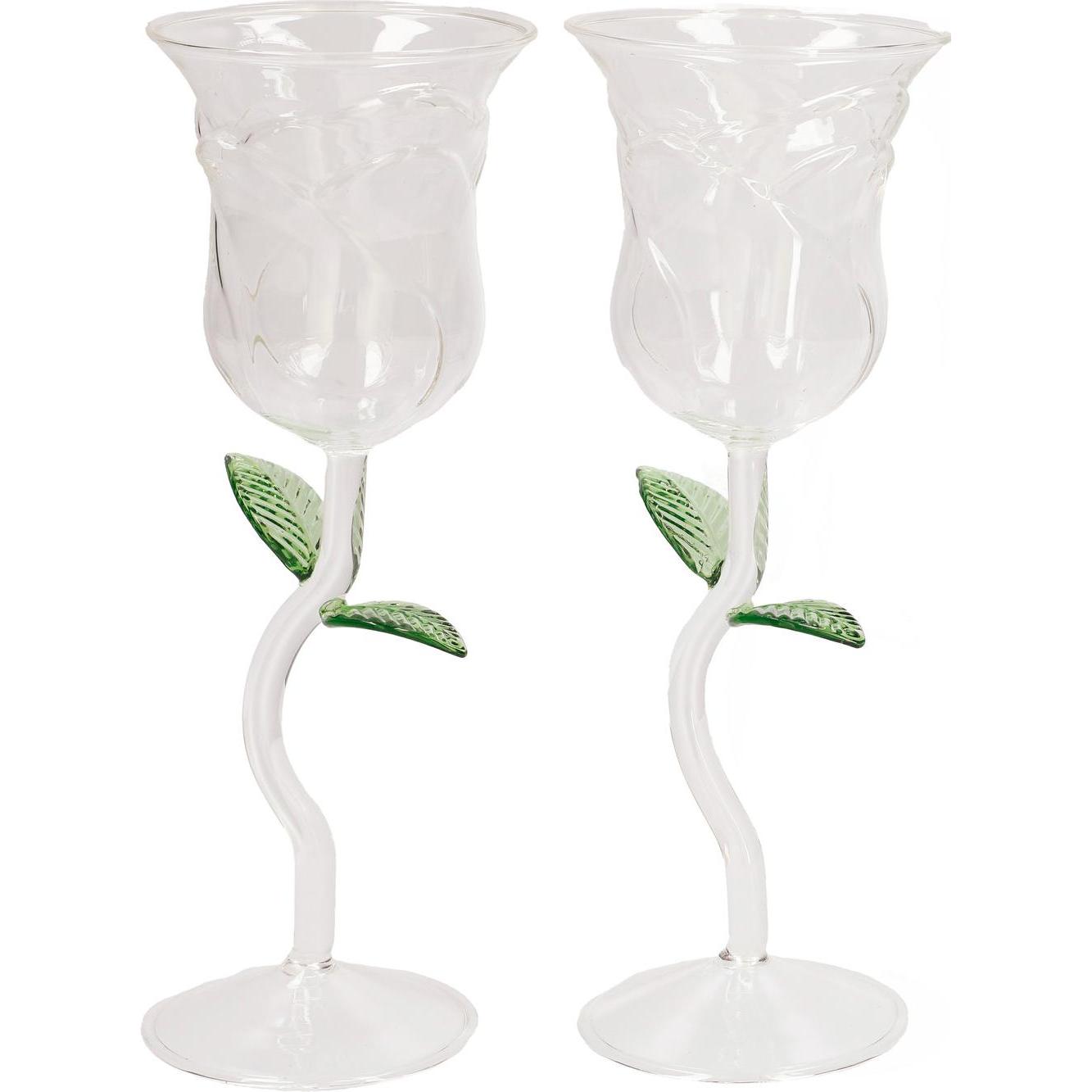 Mikamax Rose Wine Glass Set (20 cl, 2 Gläser, Weingläser Set) (05118)