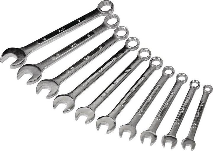 Avit Combination spanner set 10 pieces (10 mm, 11 mm, 12 mm, 13 mm, 14 mm, 15 mm, 16 mm, 7 mm, 8 mm, 9 mm)