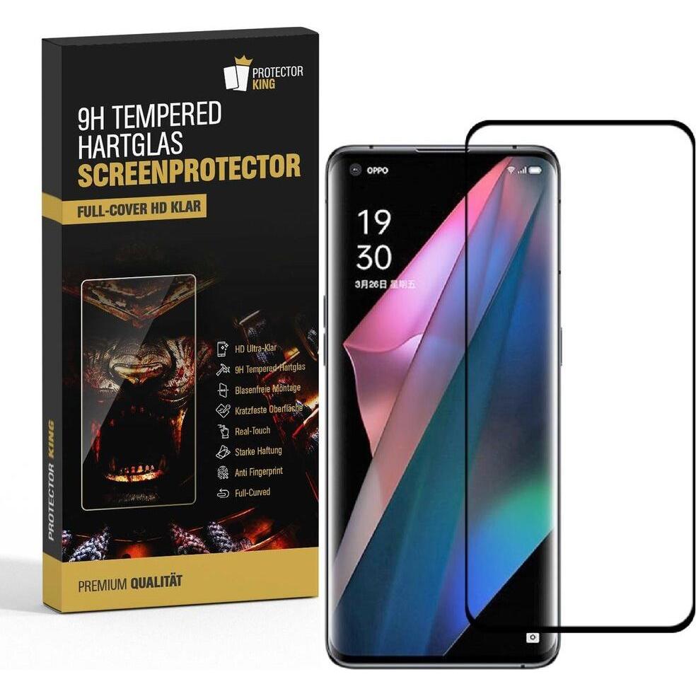 Protectorking 6x gchfgOpTempered 9H Hartglas 3FULL KLAR (6 Stück, Oppo Find X3 Pro), Smartphone Schutzfolie