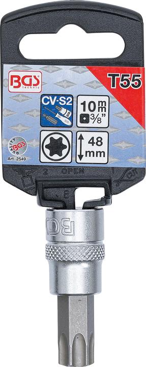 Actual product image BGS Bit Socket 10 mm (3/8") Drive T-Star (for Torx) T55 (Inner square)