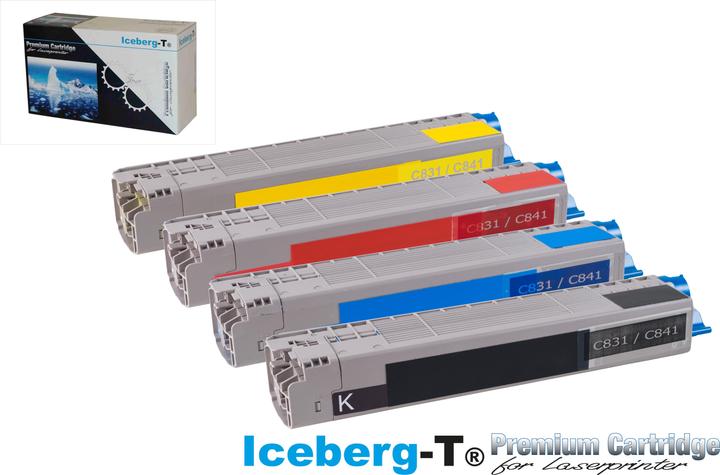 Iceberg-T Toner SET OKI C831 / C841 Set mit allen vier Farben (BK, C, M, Y)