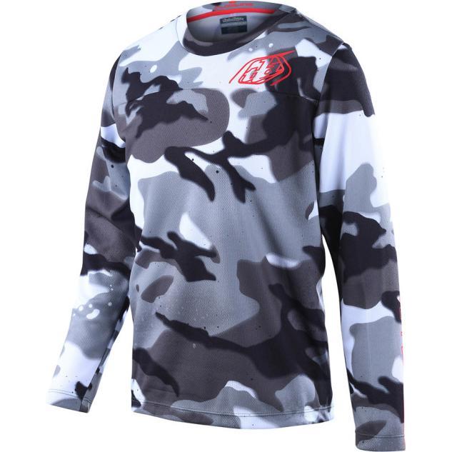 Troy Lee Designs, Jungen, Velotrikot, Flowline (XL), Grau, Grün, XL