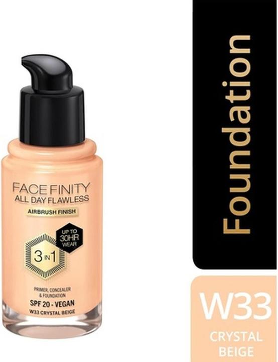 Immagine prodotto Max Factor All Day Flawless 3in1 Fond de Teint n. 33 (Cristallo Beige)