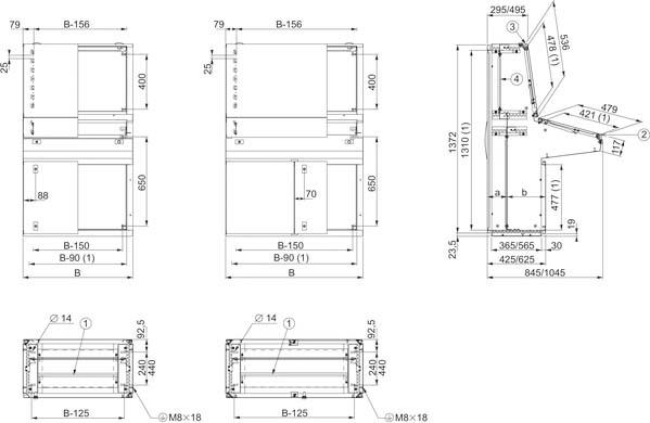 Image du produit Schneider Electric NSYSDF1010 Pupitre 1000 x 1400 1045 Acier gris 1 pc.