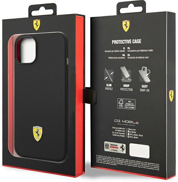 Actual product image Ferrari FEHCP14MSIBBK iPhone 14 Plus 6.7" czarny/black hardcase Silicone Metal Logo (Apple iPhone 14 Plus)