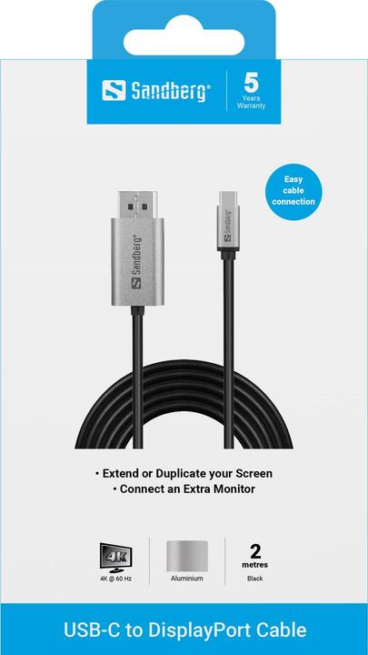 Produktbild Sandberg DisplayPort – USB C (2 m)