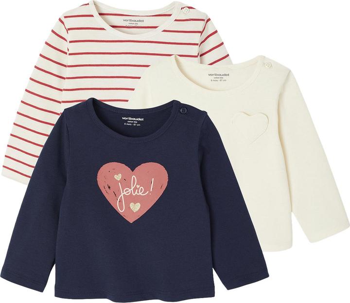 Vertbaudet 3er-Pack Baby Shirts BASIC