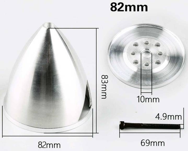 Actual product image Planet-Hobby Aluspinner DLE gebohrt ø 82mm 2-Blatt DLE30/40/55RA normaler Ausschnitt