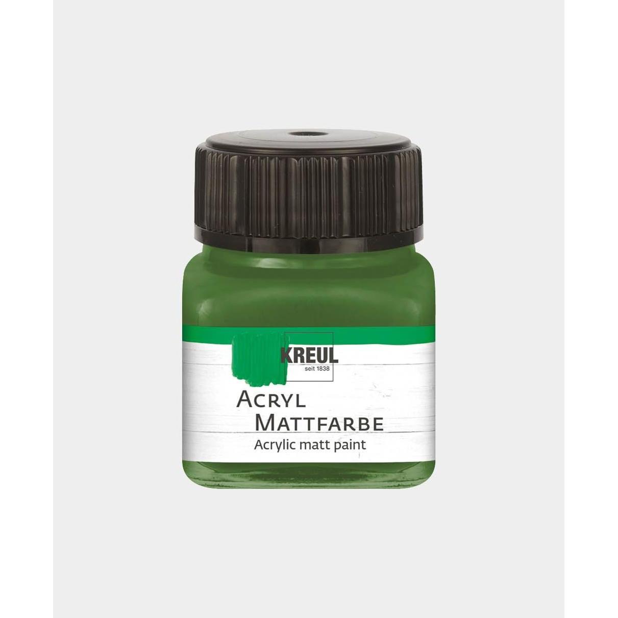 Kreul, Künstlerfarbe + Bastelfarbe, Acryl Mattfarbe, 20 ml (Olivgrün, 20 ml)