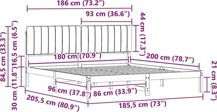 Image du produit vidaXL Bettrahmen (180 x 200 cm)