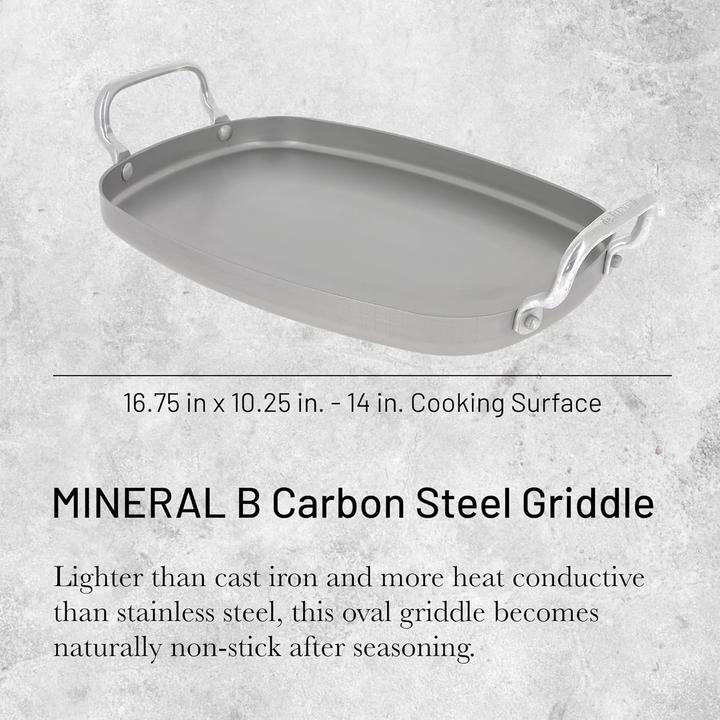 Produktbild de Buyer MINERAL B Grillpfanne rechteckig 38x26cm (Grillpfanne, Eisen, 38 x 11.49 cm)