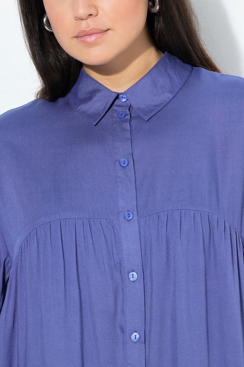 Produktbild Ulla Popken Bluse, Volantsaum, A-Linie, Hemdkragen, 3/4-Arm (46, 48)
